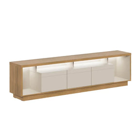 Rack para TV até 75 Polegadas 3 Portas 218cm Fita de LED
