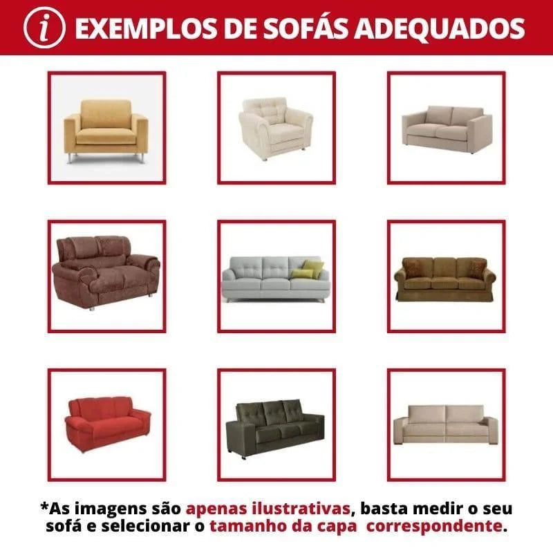 Capa para Sofá Suede Preto Impermeável para Sala