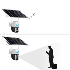Câmera De Segurança Suporta Chip 4 G Com Painel Solar à Prova D'água IP66