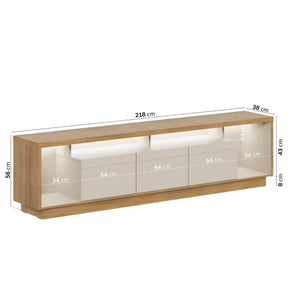 Rack para TV até 75 Polegadas 3 Portas 218cm Fita de LED