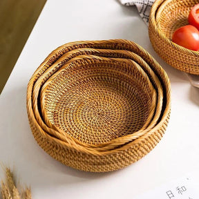 Cesta Organizadora de Vime em Rattan Feita à Mão