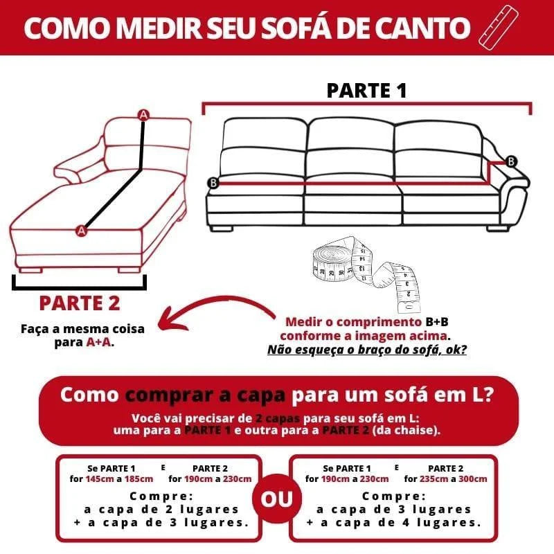 Capa para Sofá Suede Preto Impermeável para Sala