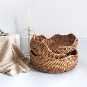 Cesta Organizadora de Vime em Rattan Feita à Mão
