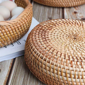 Cesta Organizadora de Vime em Rattan Feita à Mão