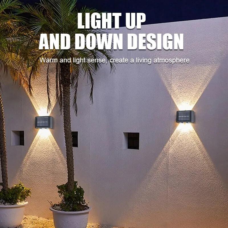 4 Led para Cima e para Baixo Luz de Parede à Prova D'água Movida a Energia Solar Facil Instalaçāo