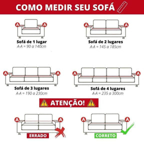 Capa para Sofá Suede Preto Impermeável para Sala