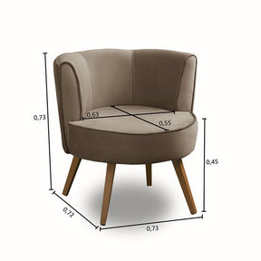 Kit conjunto 2 Poltronas Suede Marrom Estrutura de Madeira e Espuma D-26/D-20