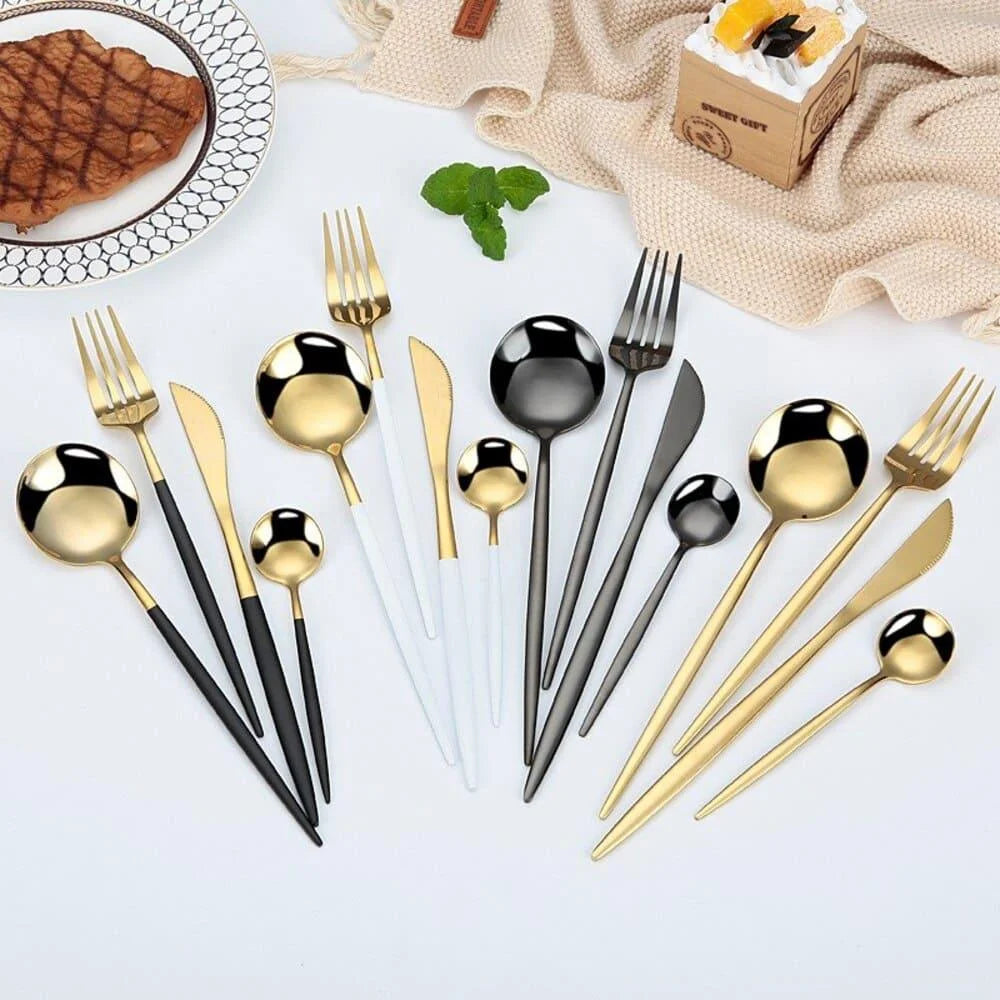 Jogo de Talheres de Aço Inox 24 Peças com Maleta
