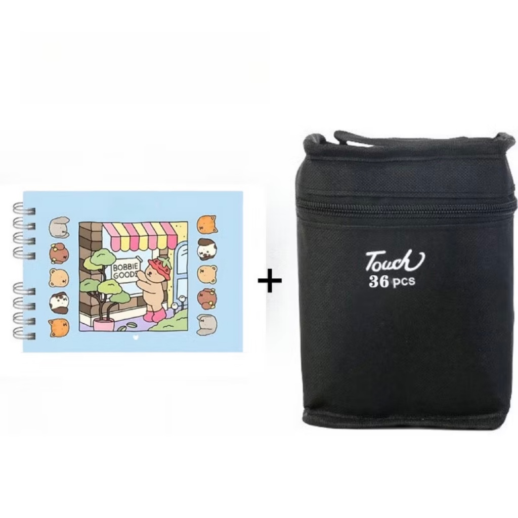 Kit Livro de Colorir Bobbie Goods Capa Dura + Canetinhas Dupla Ponta