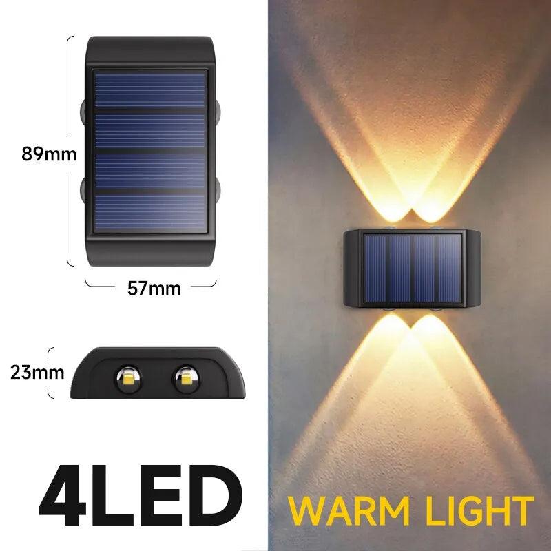 4 Led para Cima e para Baixo Luz de Parede à Prova D'água Movida a Energia Solar Facil Instalaçāo