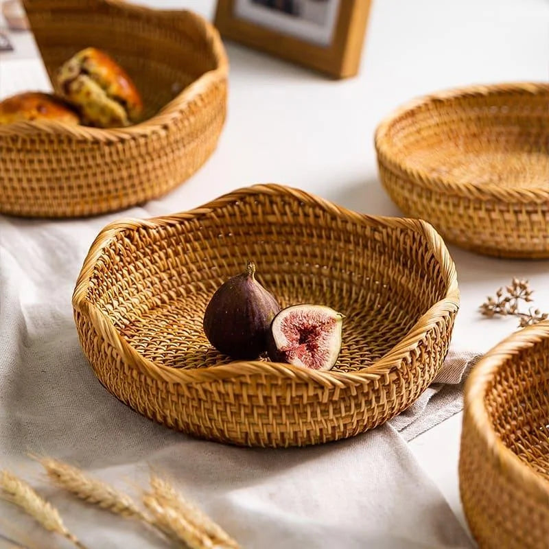 Cesta Organizadora de Vime em Rattan Feita à Mão