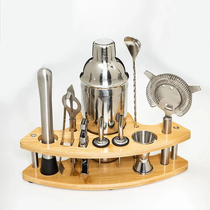 Kit Bartender de Aço Inoxidável com Shaker e Ferramentas Dellirium