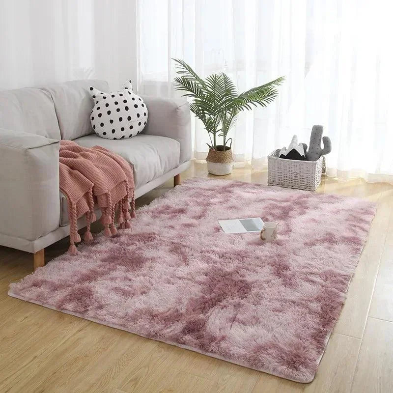 Tapete Felpudo Tie-dye Retangular para Decoração Moderna Lenogue