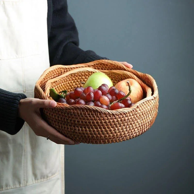 Cesta Organizadora de Vime em Rattan Feita à Mão