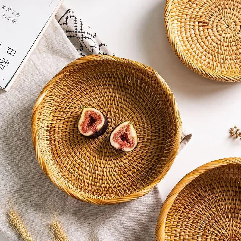 Cesta Organizadora de Vime em Rattan Feita à Mão