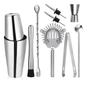 Kit Bartender de Aço Inoxidável com Shaker e Ferramentas Dellirium