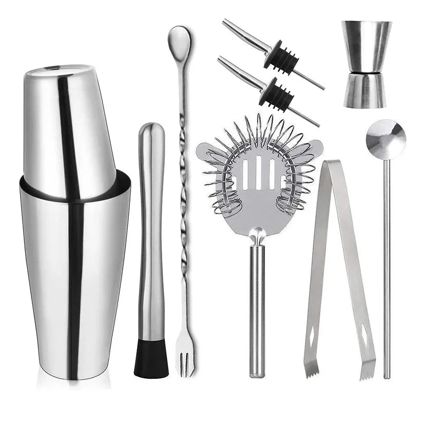Kit Bartender de Aço Inoxidável com Shaker e Ferramentas Dellirium