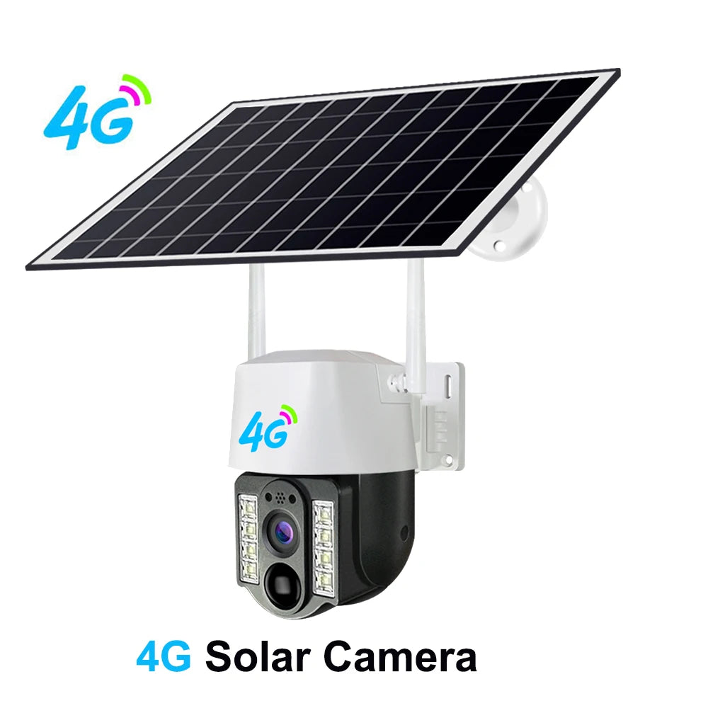 Câmera De Segurança Suporta Chip 4 G Com Painel Solar à Prova D'água IP66