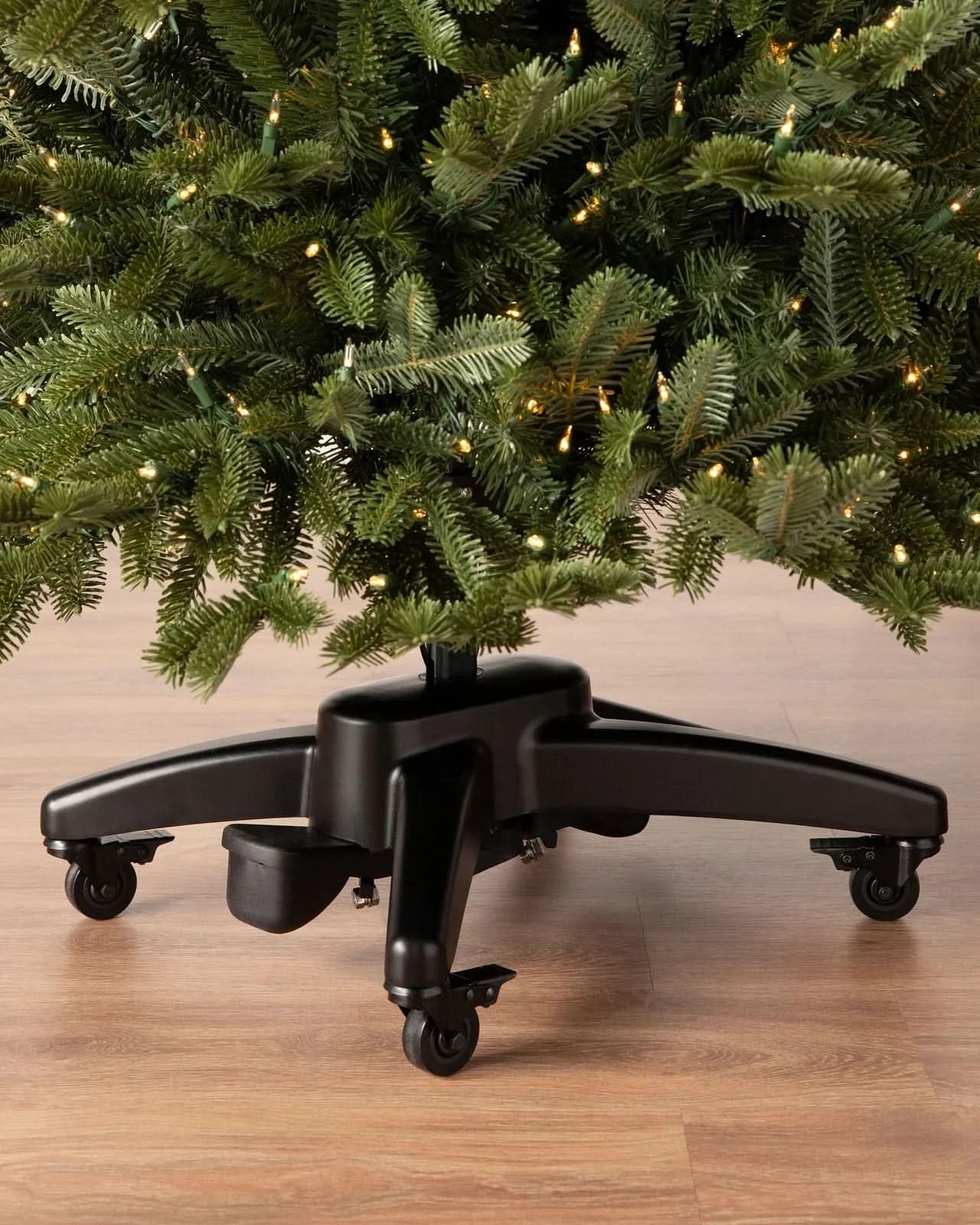 Árvore de Natal Verde Premium com Galhos Articulados, Suporte Metálico que gira e com Rodinhas e Micro LEDs Embutidos