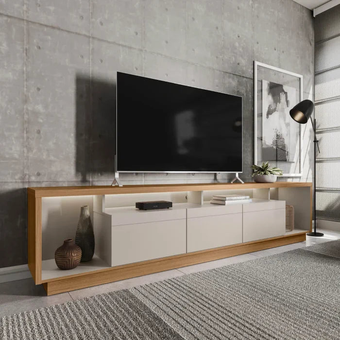 Rack para TV até 75 Polegadas 3 Portas 218cm Fita de LED