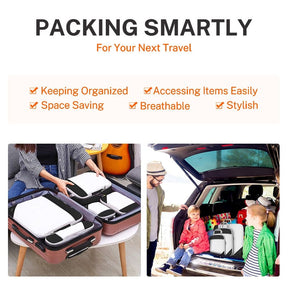 Kit 6 Bolsas Organizadoras De Compressão Para Malas De Viagem