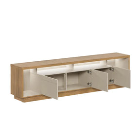 Rack para TV até 75 Polegadas 3 Portas 218cm Fita de LED