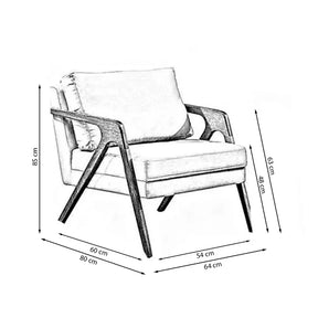 Kit 2 Poltronas Decorativa Luxo Linho Bege Claro madeira maciça
