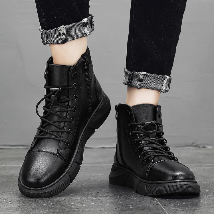 Bota de Couro Masculina - Black - Preço de Fábrica