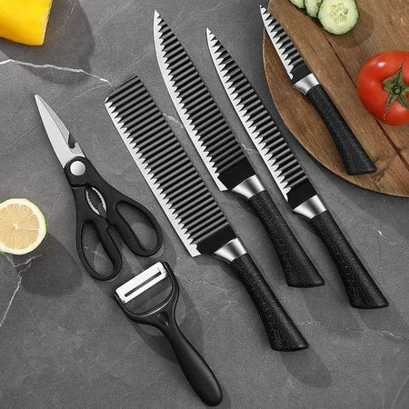 Conjunto De Facas Inox 6 Peças Antiaderente Para Cozinha - Entrega Grátis
