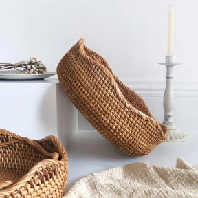 Cesta Organizadora de Vime em Rattan Feita à Mão