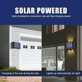 4 Led para Cima e para Baixo Luz de Parede à Prova D'água Movida a Energia Solar Facil Instalaçāo