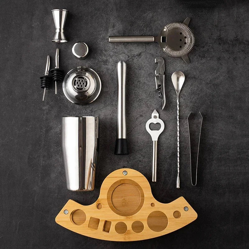 Kit Bartender de Aço Inoxidável com Shaker e Ferramentas Dellirium